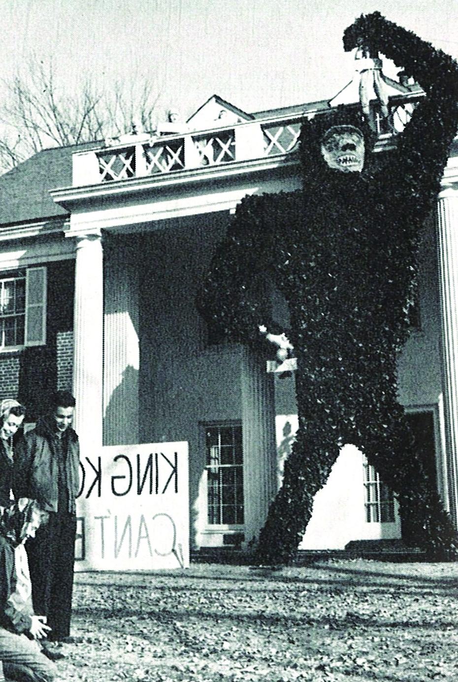 Themes of crushing football opponents took on lives of their own, such as a two-story King Kong.
