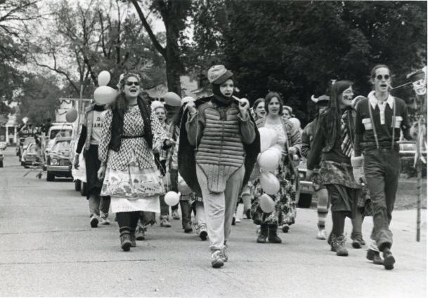 In the 1970s and '80s, students replaced the floats with irreverent marching kazoo bands, which i...